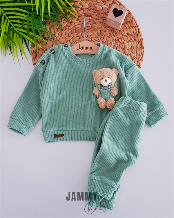 big bear fleece ribbed suit-green