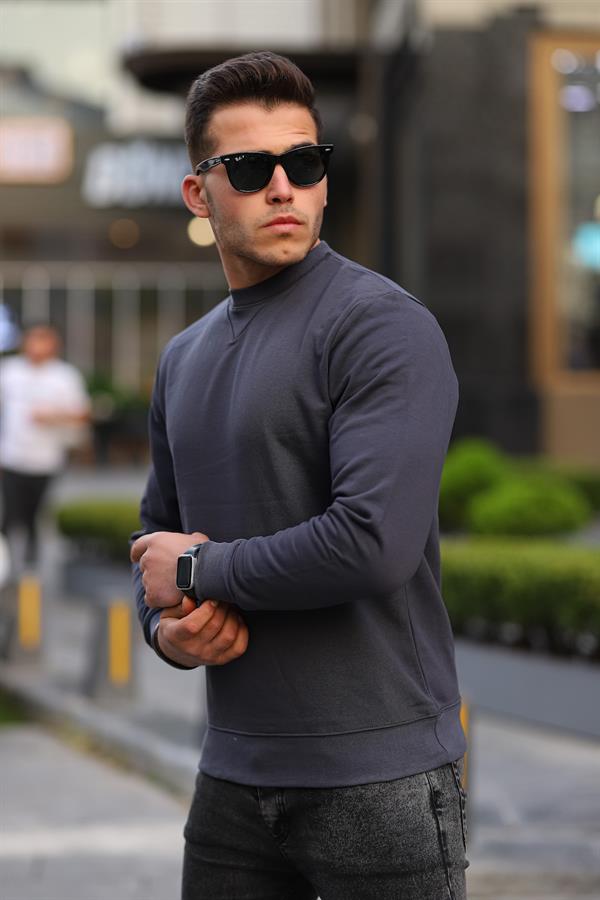 bisiklet yaka basic sweatshirt - Justyol