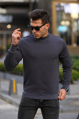 bisiklet yaka basic sweatshirt