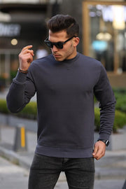 bisiklet yaka basic sweatshirt - Justyol