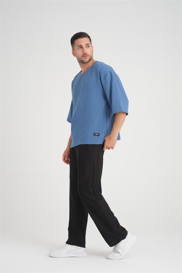 bisiklet yaka fakir kol oversize kisa kol t - Justyol