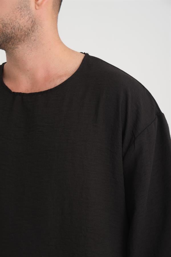 bisiklet yaka fakir kol oversize kisa kol t - Justyol