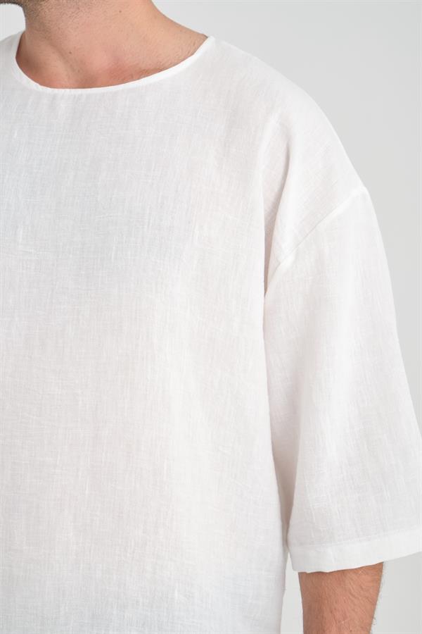 bisiklet yaka fakir kol oversize kisa kol t - Justyol