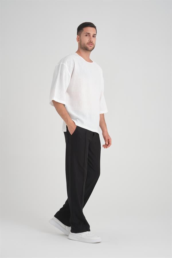 bisiklet yaka fakir kol oversize kisa kol t - Justyol