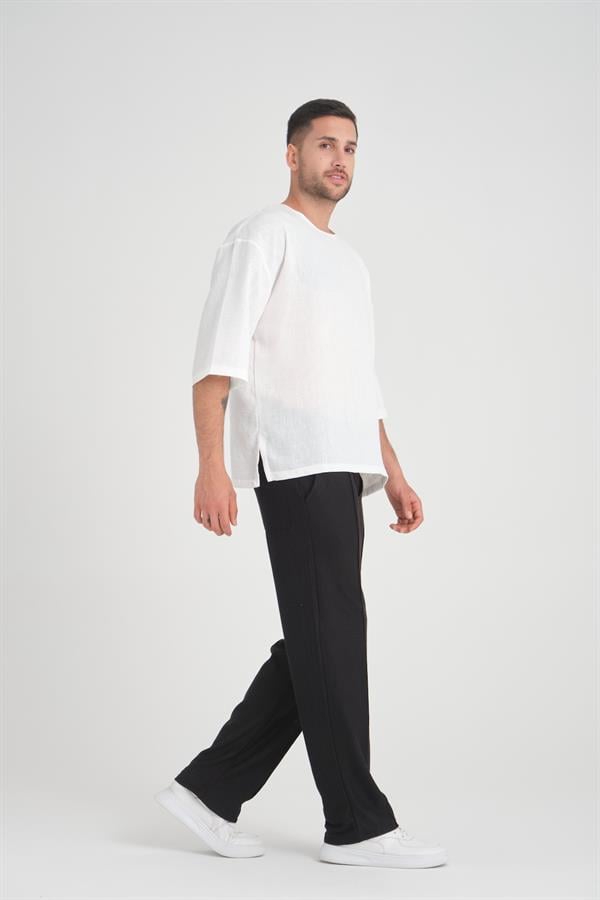 bisiklet yaka fakir kol oversize kisa kol t - Justyol