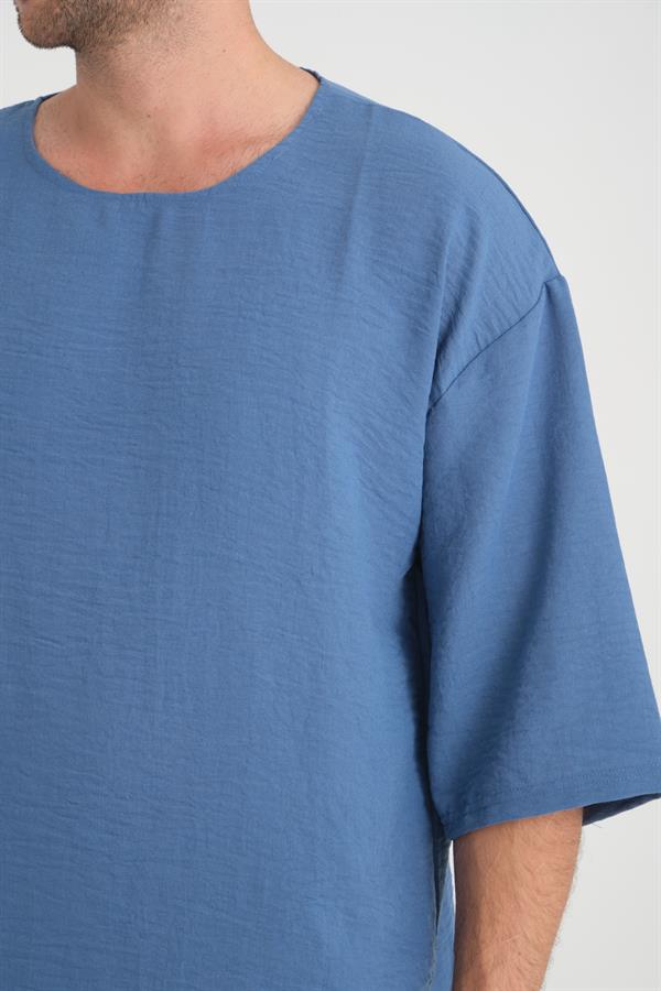 bisiklet yaka fakir kol oversize kisa kol t - Justyol
