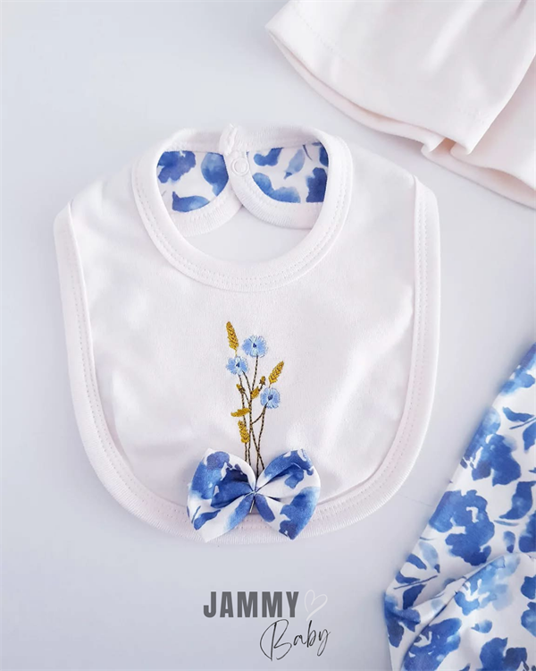 <tc>Ensemble 5 pièces pour nouveau-né Bloom à fleurs - bleu bébé</tc>