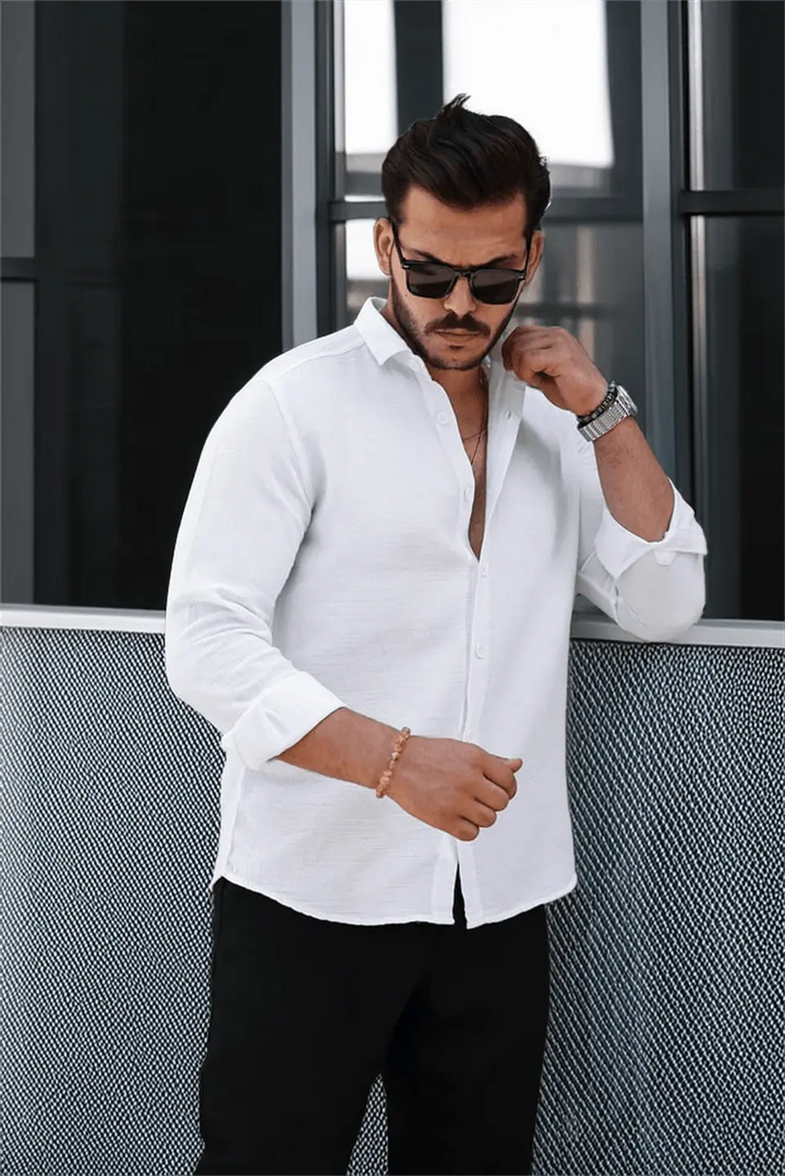 Chemise Homme en Mousseline de Coton Coupe Confort