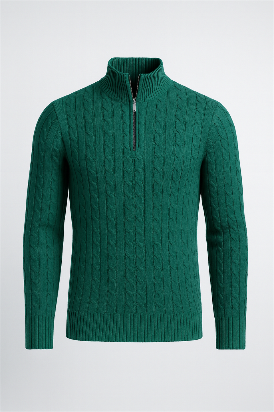 Pull Homme Bardem Maille Torsadée Demi-Zip