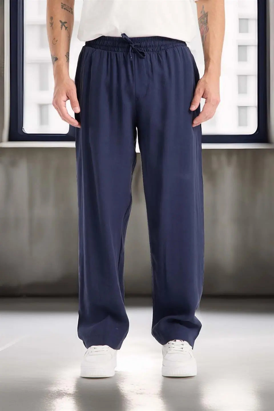 modal kumaş rahat kalip düz paça jogger erkek pantolon - Justyol