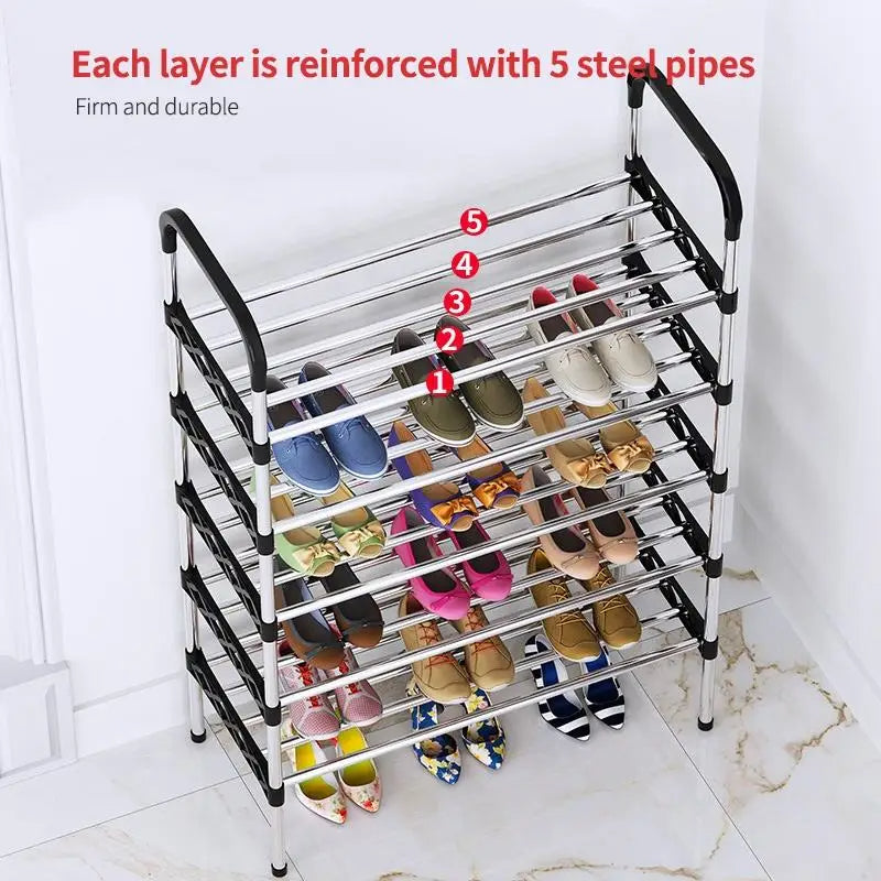Étagère de Rangement Multi-Niveaux pour Chaussures et Accessoires
