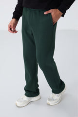 <tc>Pantalon de survêtement homme en gris chiné, en coton épais avec intérieur en peluche, à texture douce, oversize et brodé - 82146</tc>