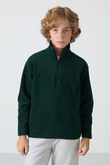 <tc>Sweatshirt Garçon en Polaire Épaisse à Texture Douce, Brodé et Coupe Standard - 11221</tc>