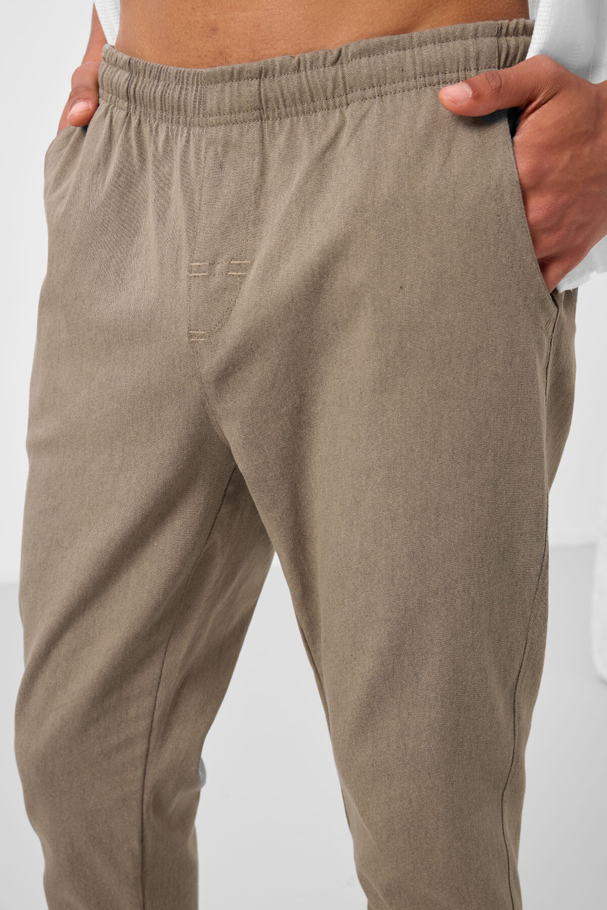 standart fit dokuma hafif esnek chino erkek pantolon - 82180 - Justyol