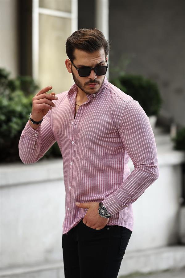 Carina Çizgili Pamuklu Uzun Kol Gömlek - Justyol