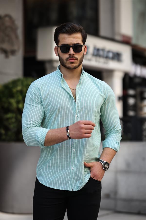 Carina Çizgili Pamuklu Uzun Kol Gömlek - Justyol