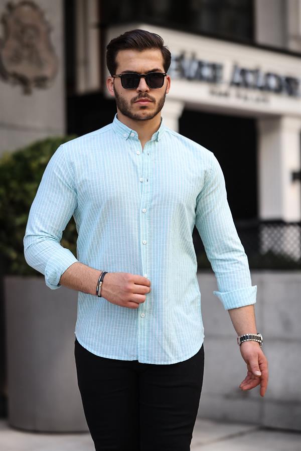 Carina Çizgili Pamuklu Uzun Kol Gömlek - Justyol