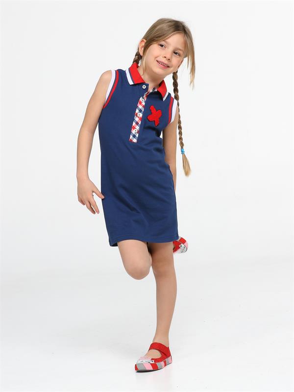 <tc>"Robe pour fille Casa à col polo, couleur marine"</tc>