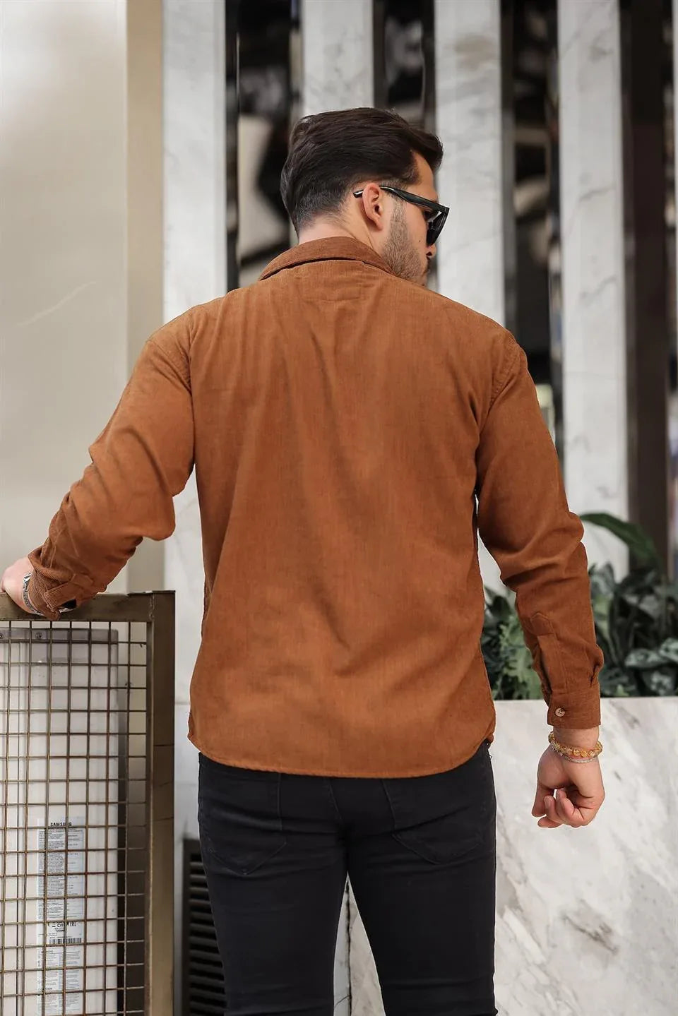 chemise velours côtelé homme à poches - Justyol