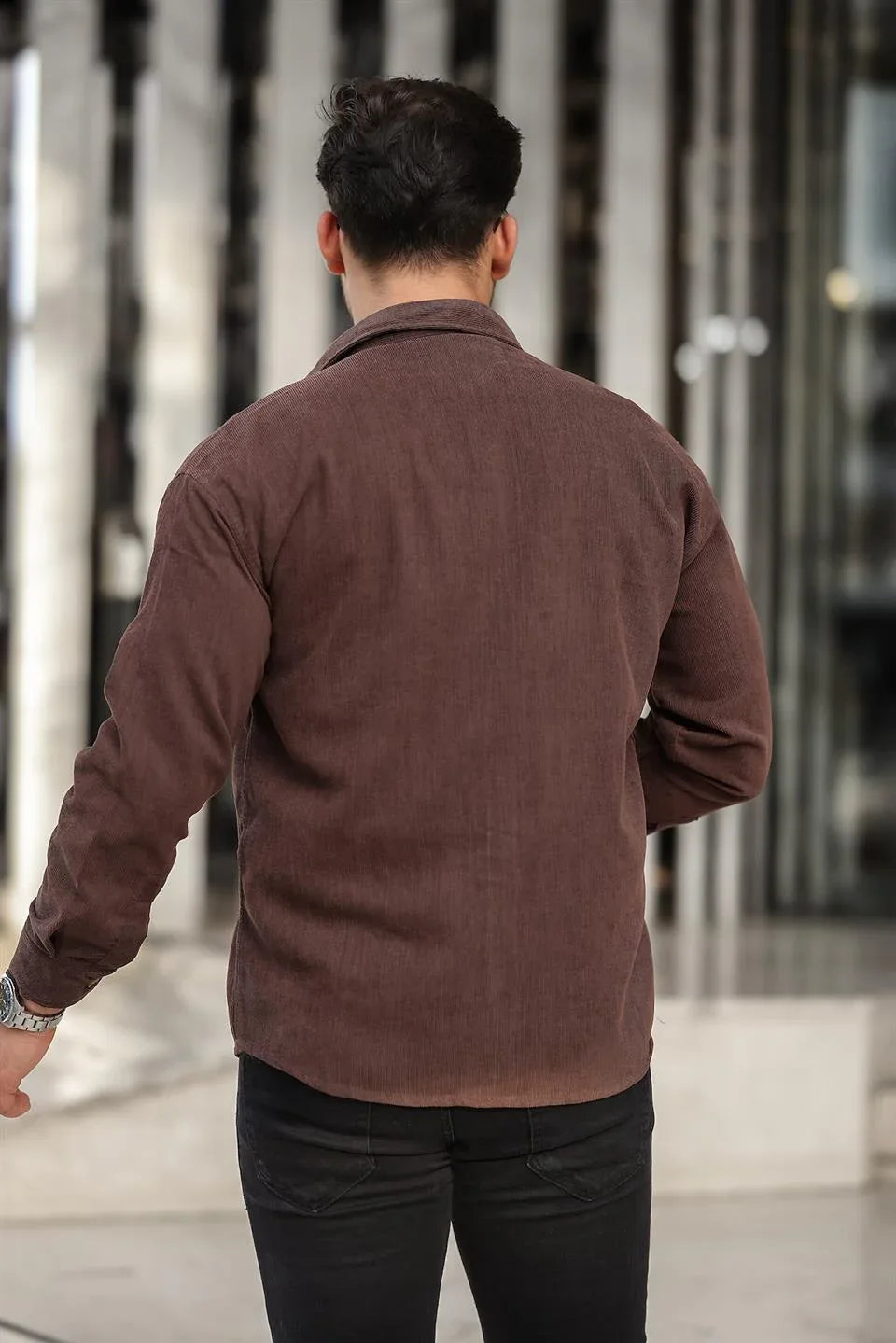 chemise velours côtelé homme à poches - Justyol