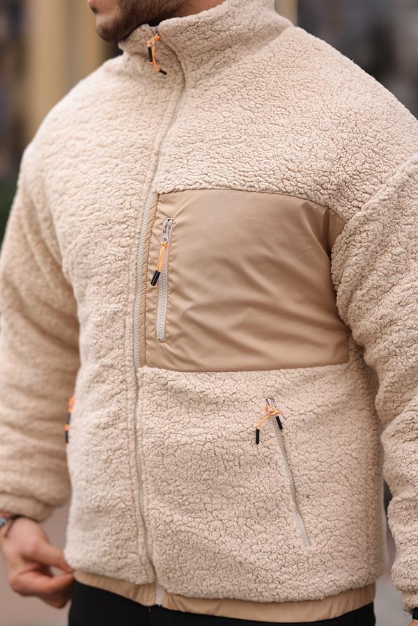 Cep Detaylı Kapitone Astarlı Peluş Mont - Justyol