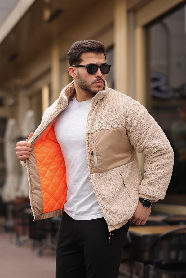 Cep Detaylı Kapitone Astarlı Peluş Mont - Justyol