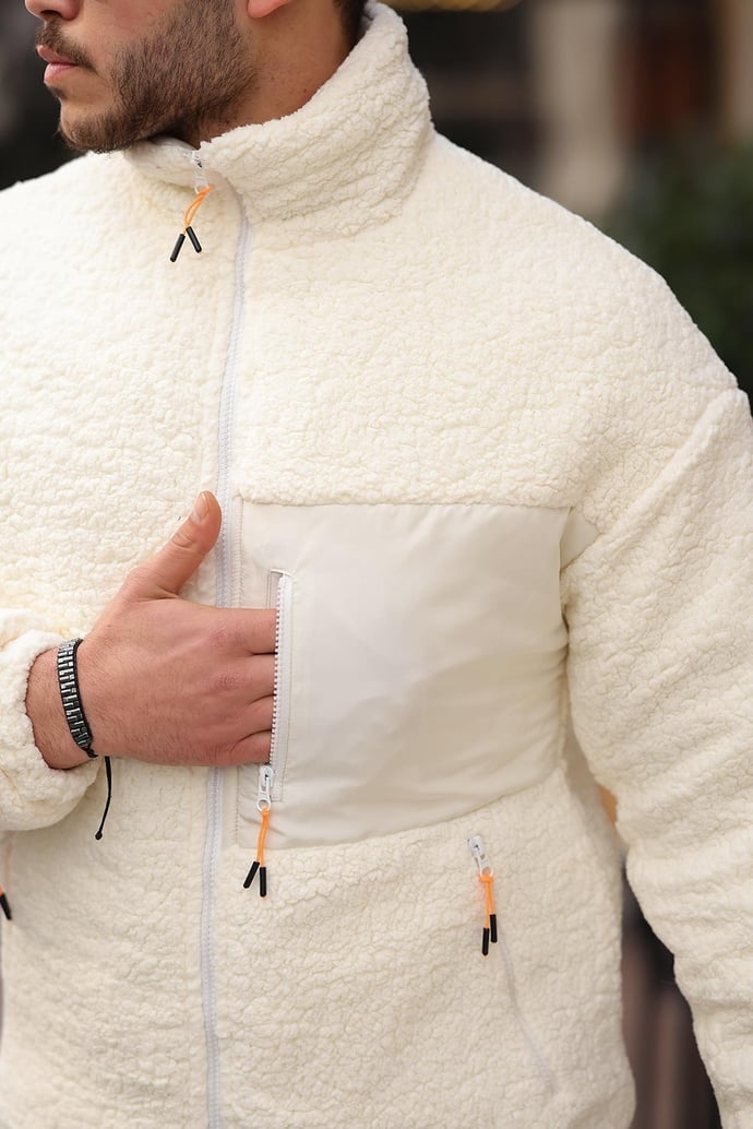 Cep Detaylı Kapitone Astarlı Peluş Mont - Justyol