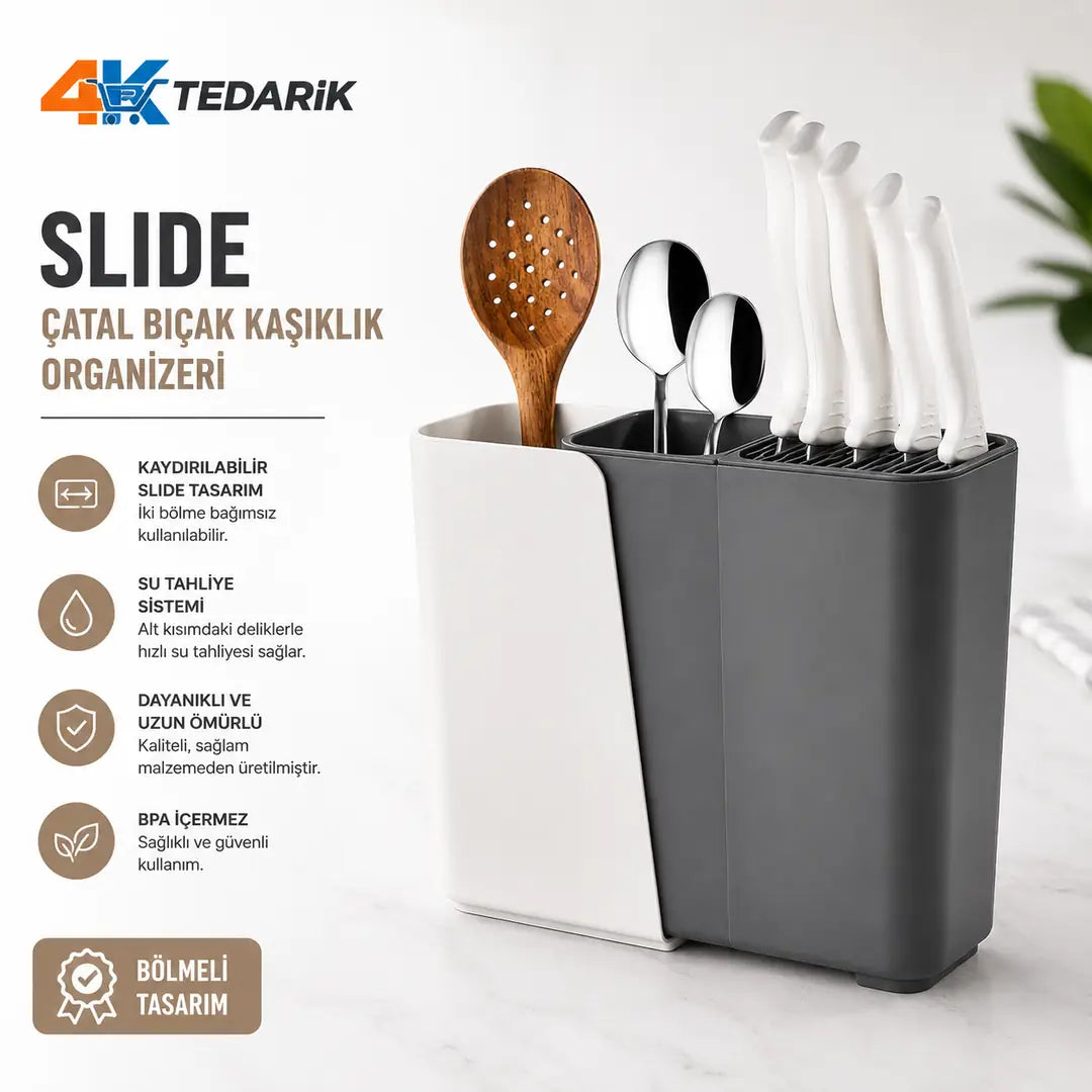 Organisateur à Couverts Tuffex Slide – Range-Couverts Multicompartiment