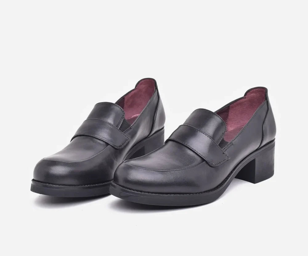 Chaussures femme haut de gamme en cuir véritable – op279