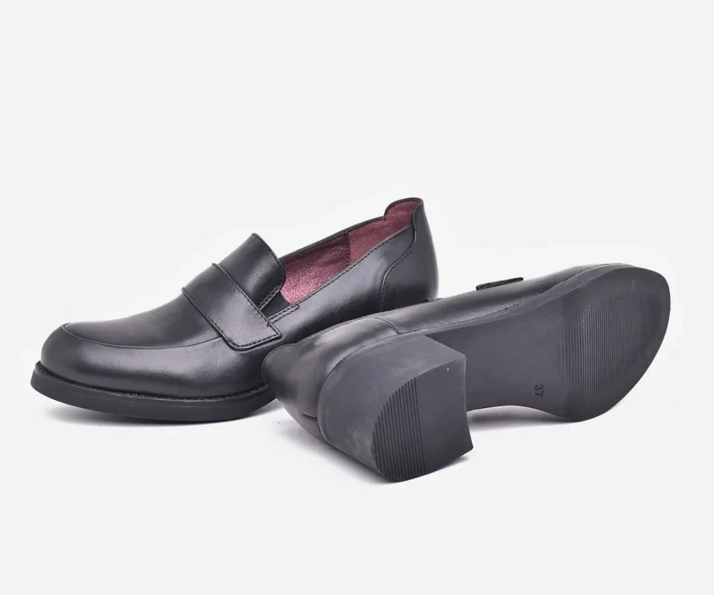 Chaussures femme haut de gamme en cuir véritable – op279