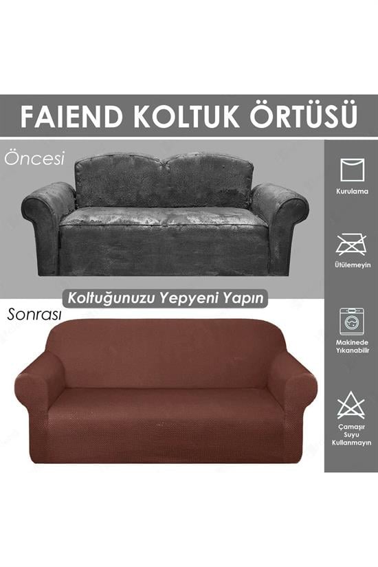 chester 3 kişilik pudra lastikli kanepe örtüsü | lastikli koltuk örtüsü | koltuk kilifi - Justyol
