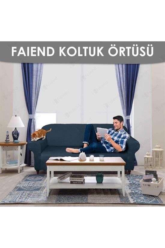 chester 3 kişilik pudra lastikli kanepe örtüsü | lastikli koltuk örtüsü | koltuk kilifi - Justyol
