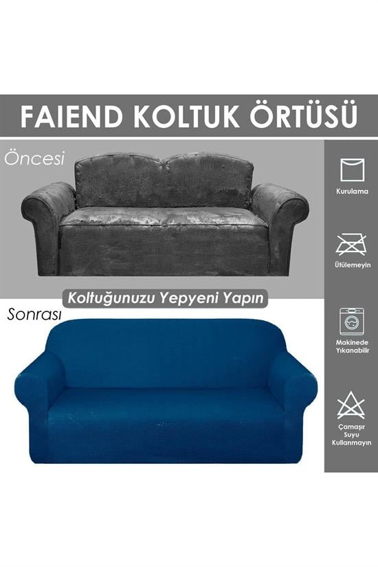 chester 3 kişilik pudra lastikli kanepe örtüsü | lastikli koltuk örtüsü | koltuk kilifi - Justyol