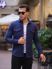 Çift Cep Kapaklı Kaşe Gömlek - Justyol