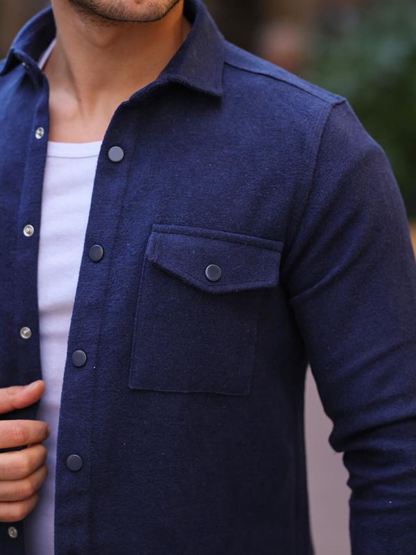 Çift Cep Kapaklı Kaşe Gömlek - Justyol