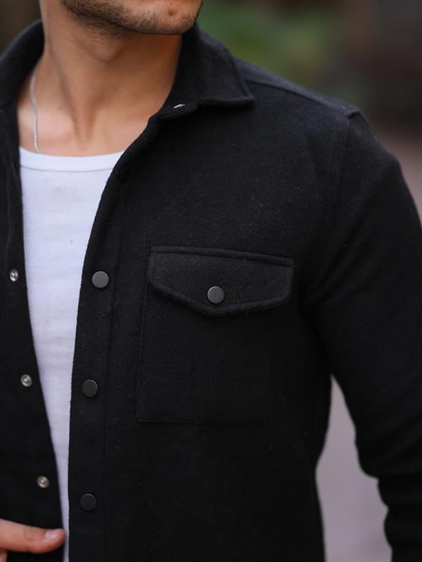 Çift Cep Kapaklı Kaşe Gömlek - Justyol