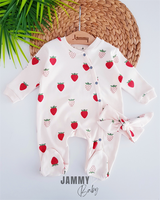 strawberry themed bandana jumpsuit set