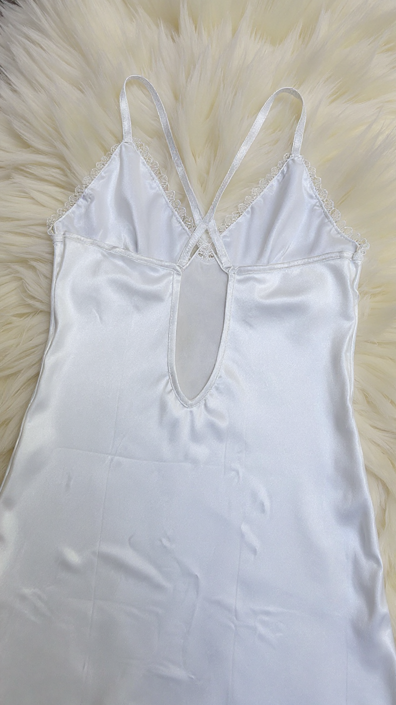 Nightgown set 212 -Women’s Satin Nightdress & Floral Kimono Robe Set – Lace Trim Nightwear Erotica