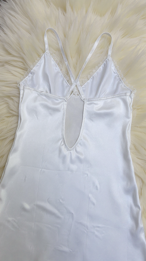 Nightgown set 212 -Women’s Satin Nightdress & Floral Kimono Robe Set – Lace Trim Nightwear Erotica