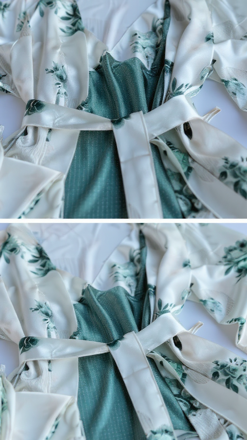 Pajama set 306 -Women’s Luxury Satin 3-Piece Pajama Set with Lace Trim Erotica