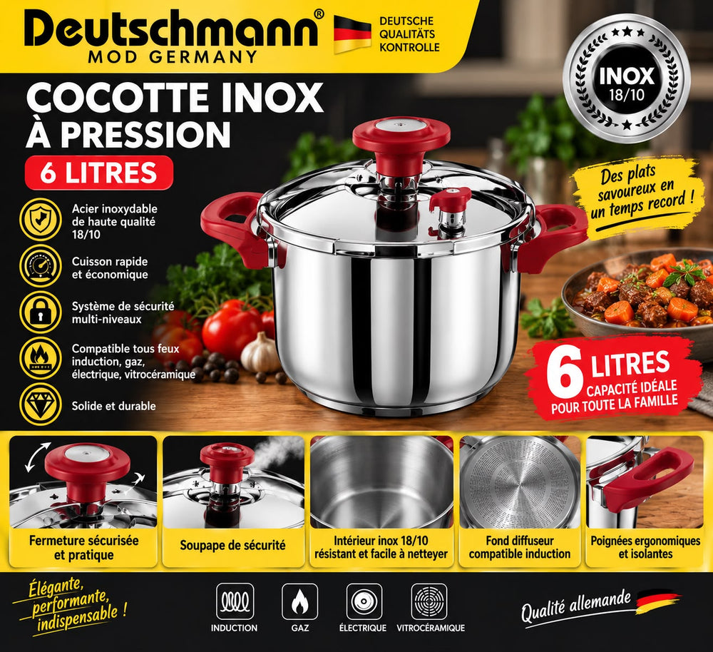 COCOTE DEUTCHMAN EN INOX 6L  DM-2460 6975350862469