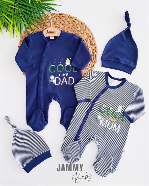 cool dad 2 tulum / 2 şapka set-lacivert