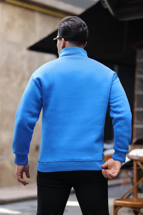 Cozy Kanguru Nakışlı Şardonlu Yarım Fermuar Sweatshirt - Justyol