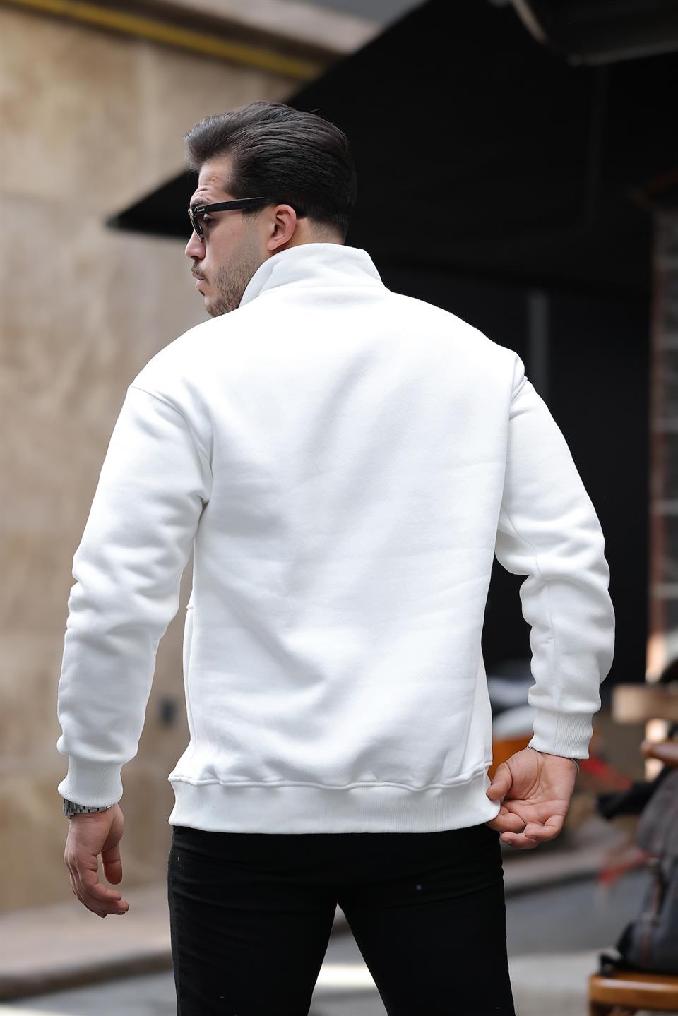 Cozy Kanguru Nakışlı Şardonlu Yarım Fermuar Sweatshirt - Justyol