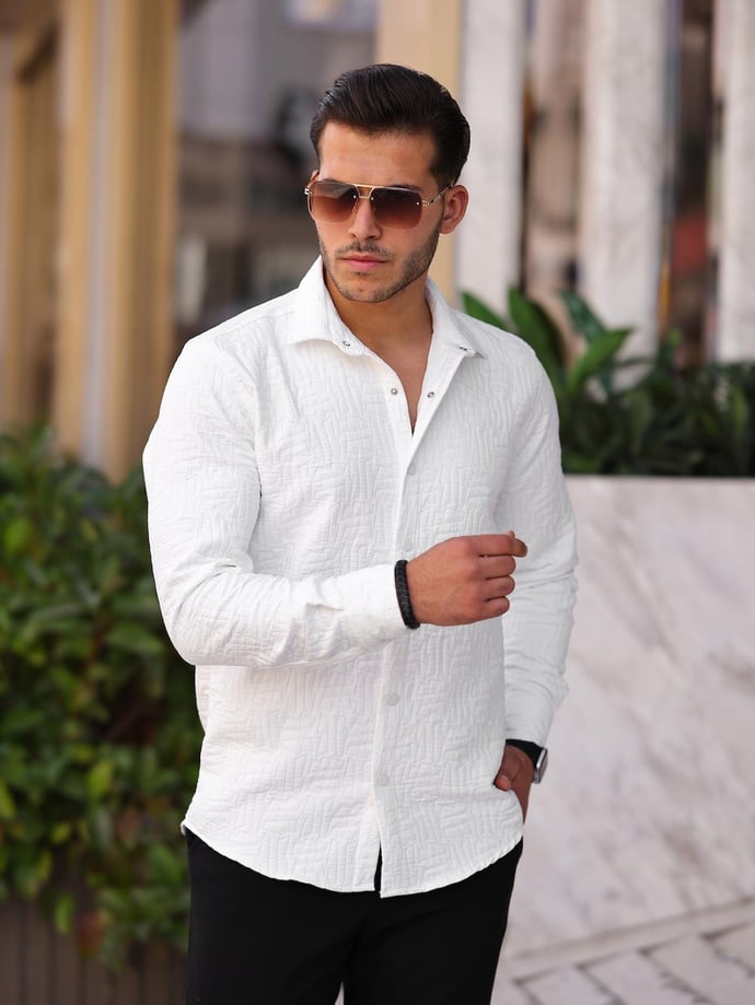 Men's Casual Shirt - Patterned with Cabotine Lines