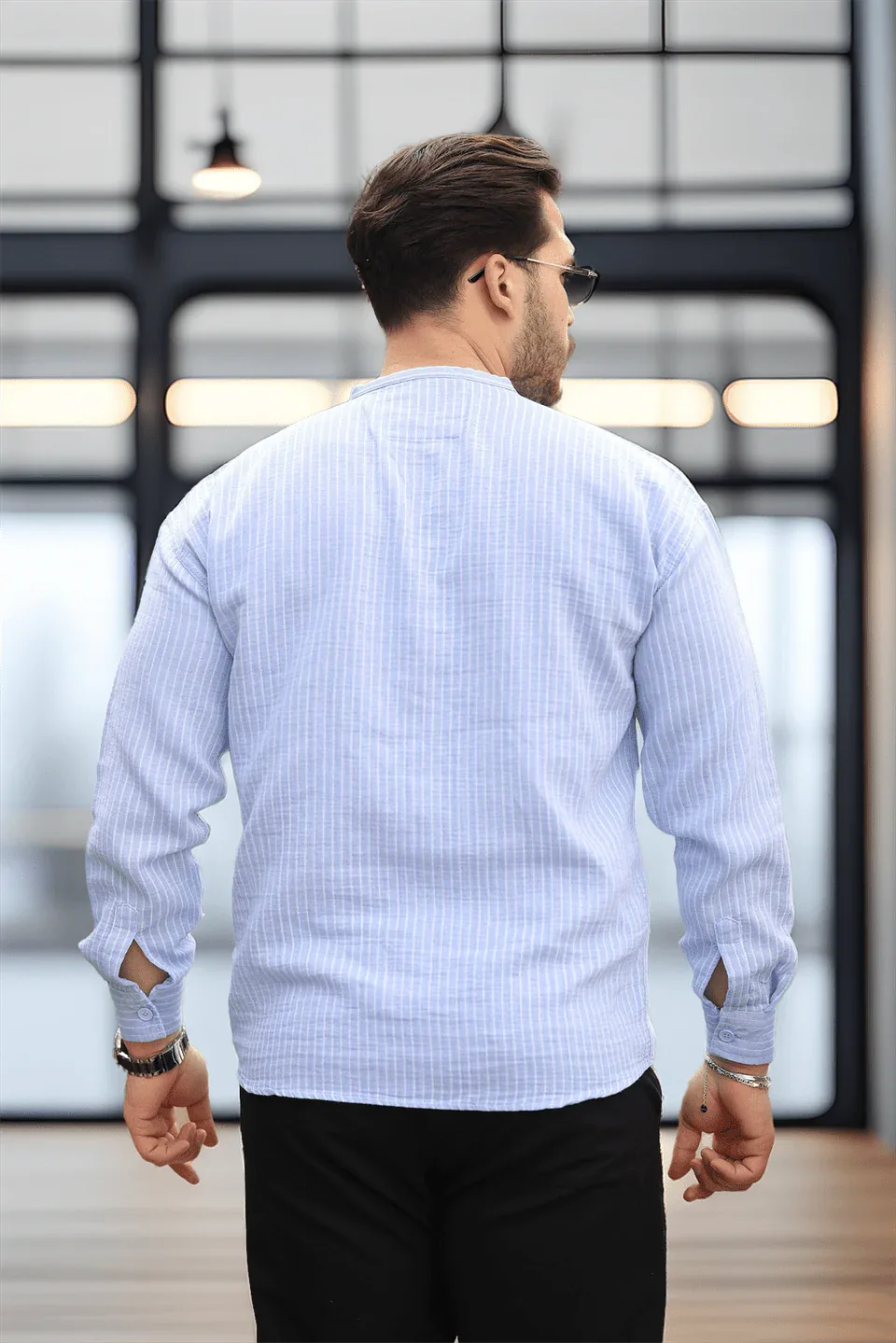 chemise homme mousseline coton rayée légère - Justyol