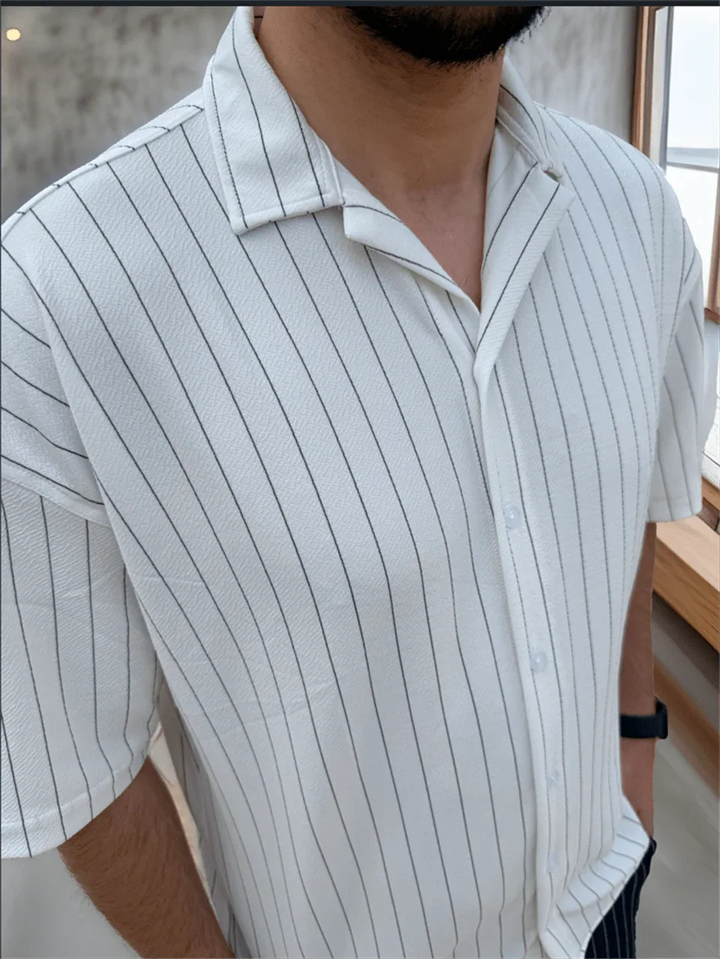 chemise homme col apaïs léger motif lignes
