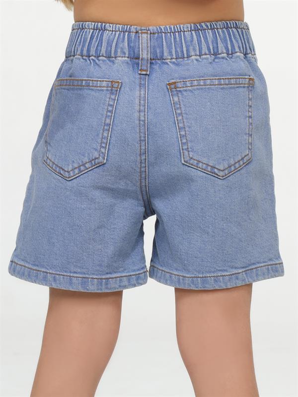 short en jean pour fille avec broderie de marguerites