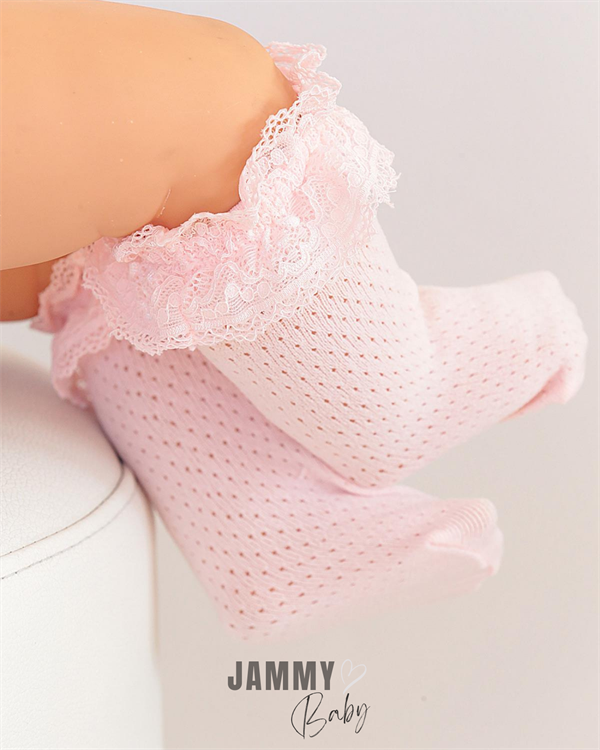 lace mesh knee socks