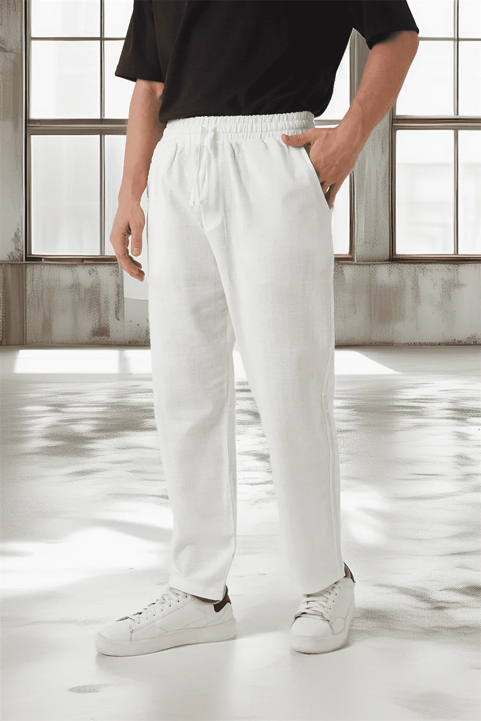 pantalon baggy homme coton léger respirant - Justyol